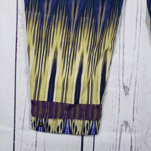 Jaye.e. Multicolor Printed Sheer Button Ankle Pants Women's Size Small - Picture 9 of 12